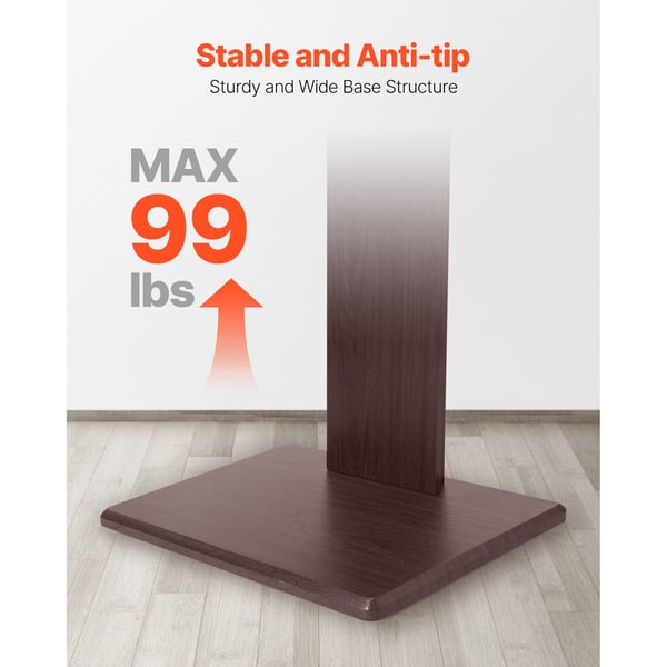 TV-bord, Universalt bordstativ, 66x40x106,5-134 cm, Justerbart, Sort, Metal