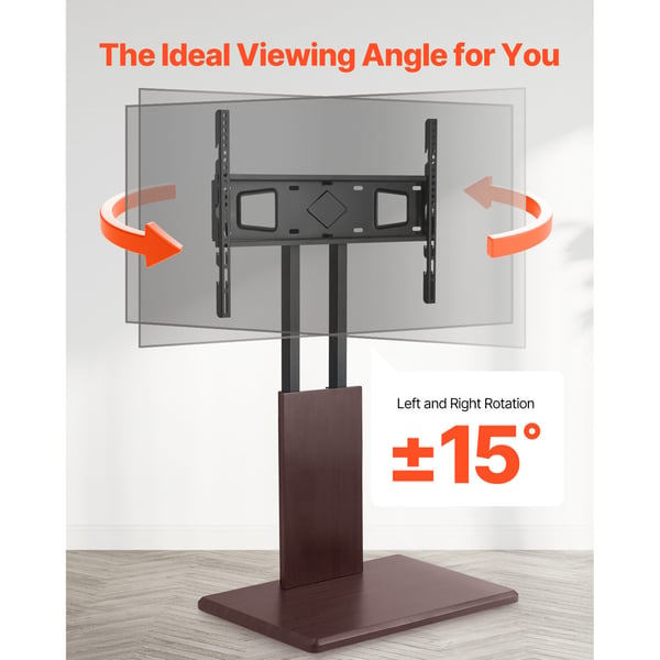 TV-bord, Universalt bordstativ, 66x40x106,5-134 cm, Justerbart, Sort, Metal
