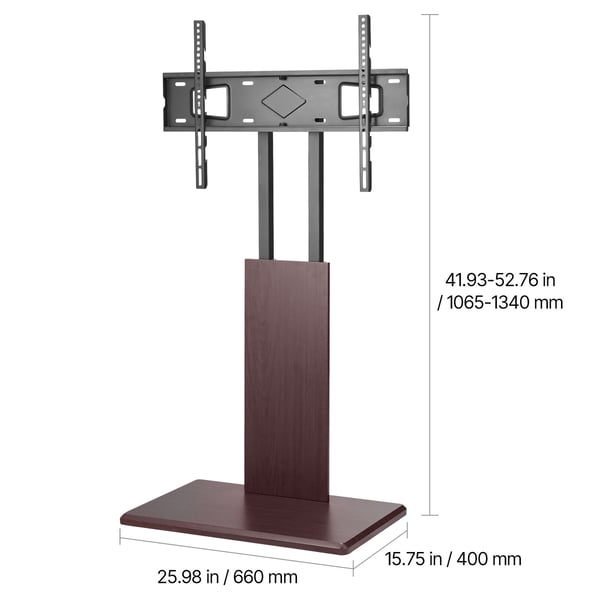 TV-bord, Universalt bordstativ, 66x40x106,5-134 cm, Justerbart, Sort, Metal