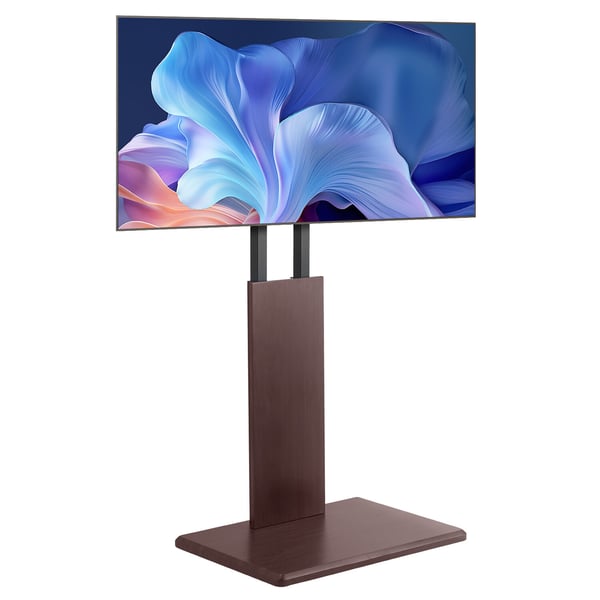 TV-bord, Universalt bordstativ, 66x40x106,5-134 cm, Justerbart, Sort, Metal