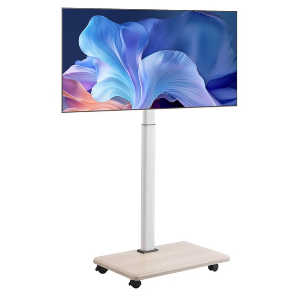 TV-bord, Rullende mobil TV-vogn, 66x38x114,5-135 cm, Justerbar, Metal
