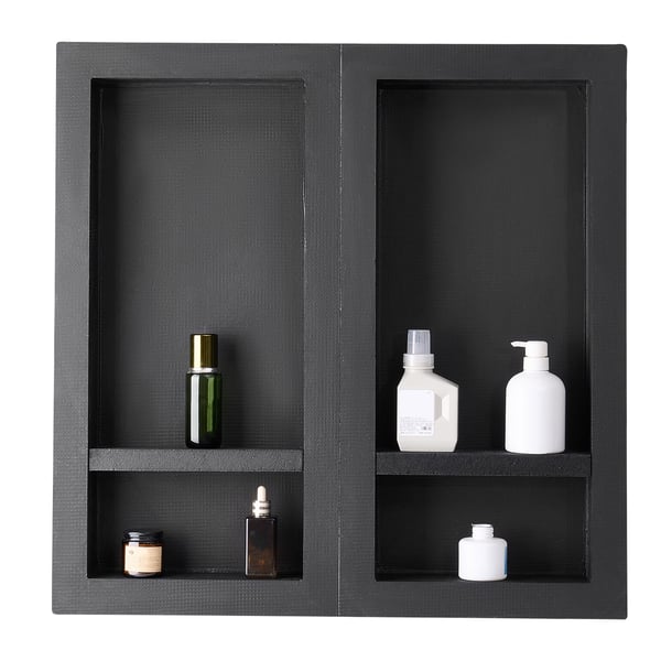 Bruseniche, 10,2x40,6x81,3 cm + 10,2x40,6x81,3 cm, Sort, Vandtæt Opbevaring