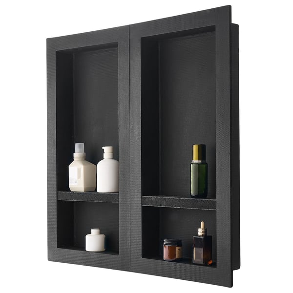 Bruseniche, 10,2x40,6x81,3 cm + 10,2x40,6x81,3 cm, Sort, Vandtæt Opbevaring