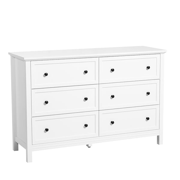 Lipasto, 6-laatikkoinen puinen laatikosto, 39,6x120,1x78,7 cm, valkoinen, säilytys