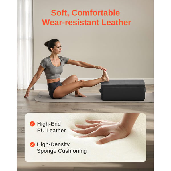 Pilates Reformer-boks, 63,5x43,5x22,9 cm, Sort, PU og træ