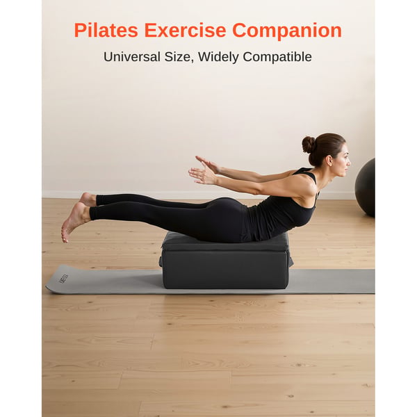 Pilates Reformer-boks, 63,5x43,5x22,9 cm, Sort, PU og træ