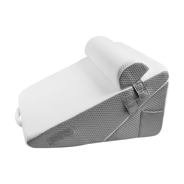 Sengekilepudesæt, 56x56x77 cm, Hvid/Grå, Skumstøtte