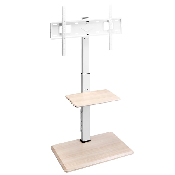 TV-bänk, Rullande mobil TV-vagn, 66x38x136,5-162 cm, Justerbar