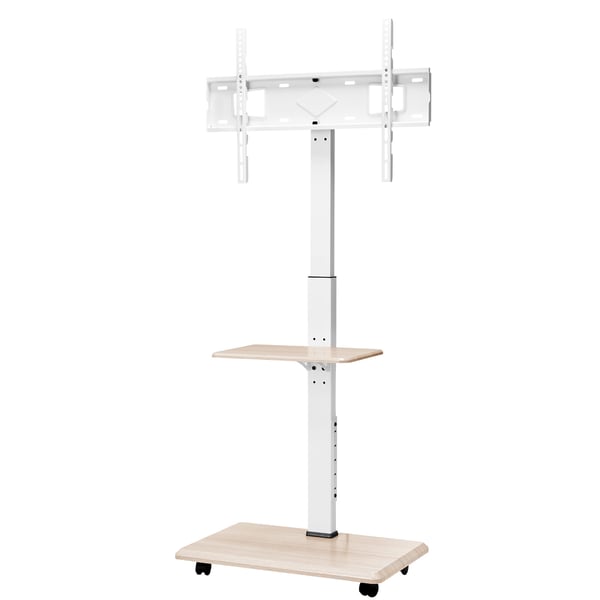 TV-bänk, Rullande mobil TV-vagn, 66x38x136,5-162 cm, Justerbar