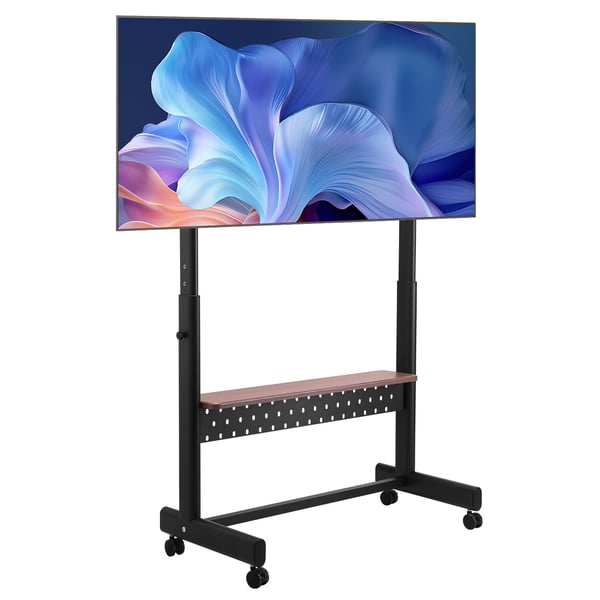 Rullende TV-stander, 99,5x46,3x157,8 cm, Sort, Justerbar, Mobil