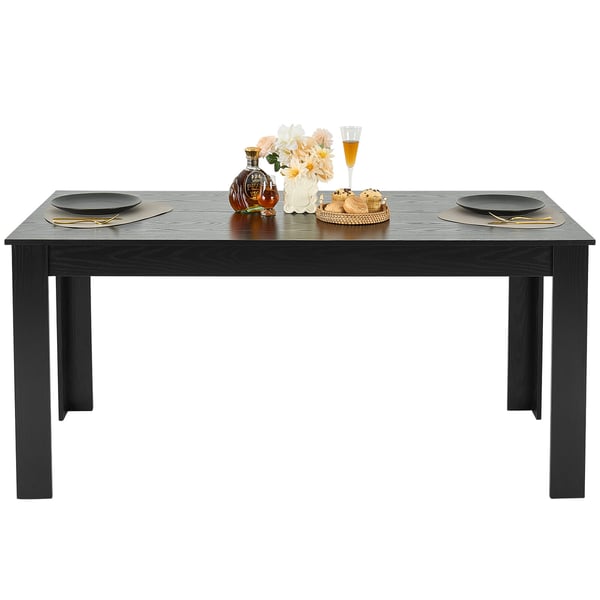 Matbord, 160x80x76 cm, Svart, Trä