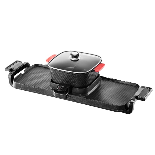 Hot Pot med Grill, 77x28.2x19.8 cm, Non-stick, Elektrisk apparat