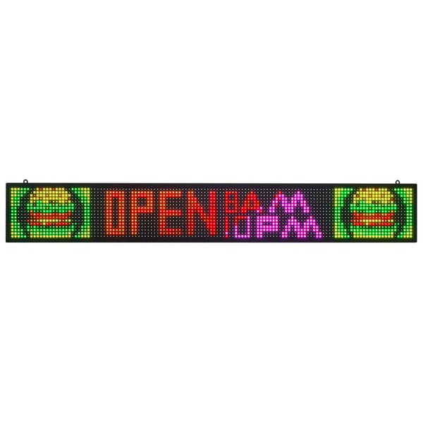 Programmerbart LED-skilt, 131x19x5,5 cm, Fuld farve, Reklameskærm