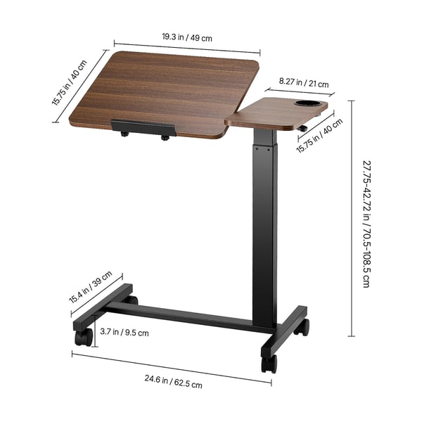 Sängbord 70x40x70,5-108,5 cm Svart Trä Justerbart