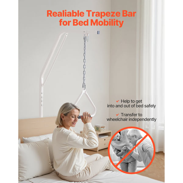 Trapezstang, 105x73x188 cm, Justerbar, Stål, Mobilitetshjælp