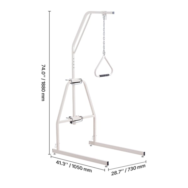 Trapezstang, 105x73x188 cm, Justerbar, Stål, Mobilitetshjælp
