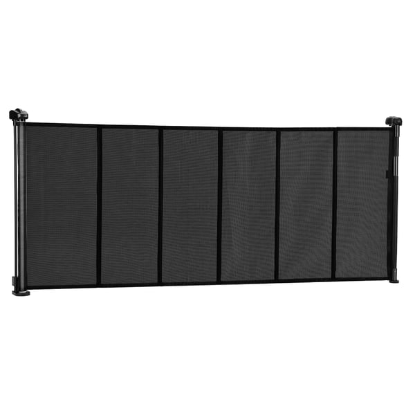Udtrækkelig babylåge, 87x180 cm, sort, netmateriale