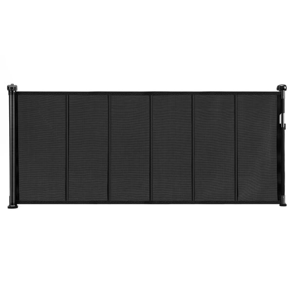 Udtrækkelig babylåge, 87x180 cm, sort, netmateriale