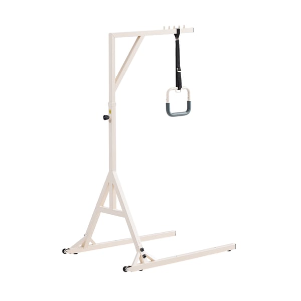 Trapezstang, højdejusterbar med gulvstativ, 111x76x174,5 cm, mobilitetshjælp, stål