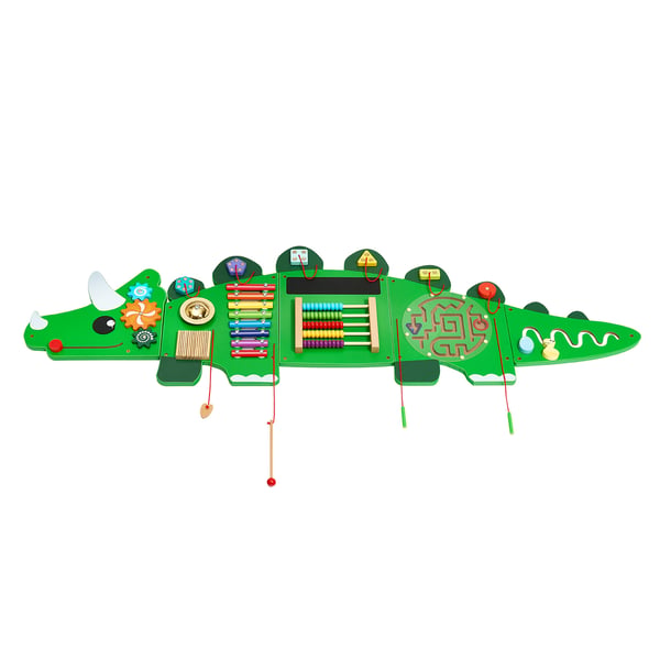 Aktivitetsväggpanel, Dinosaurie, 152.5x44.5x4.8 cm, Flerfärgad, Montessori-leksak