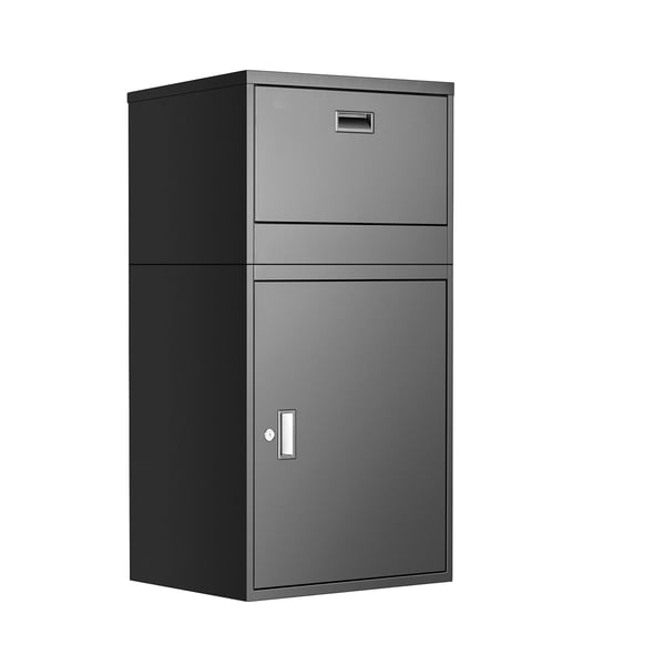 Pakettilaatikko, 50x39,8x98 cm, musta, galvanoitu teräs