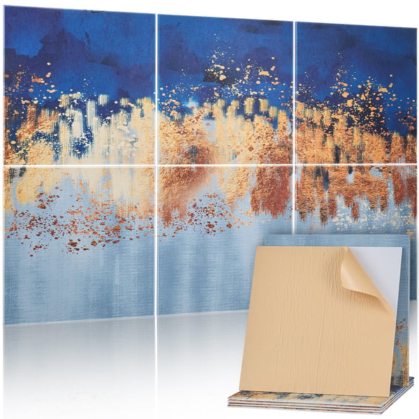 Akustikpaneler, 6-pack konst ljuddämpande väggplattor, 180x120x1 cm, pastell, självhäftande