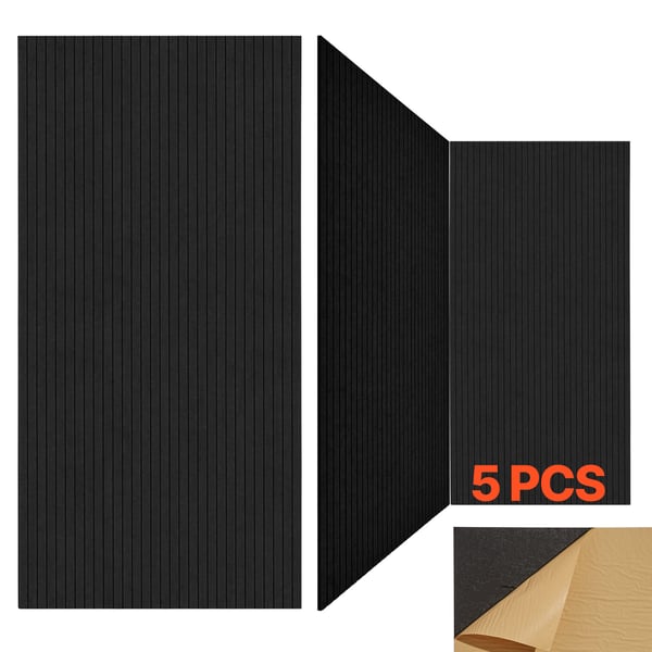Akustikpaneler 120x60x1 cm Sort, polyesterfiber, lydisolerende