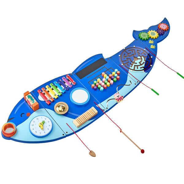 Aktiviteettiseinä Busy Board, 152.5x39x5.3 cm, Montessori, MDF