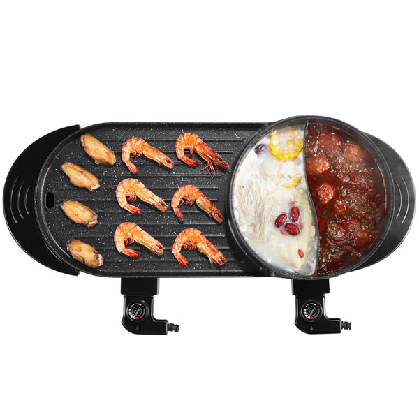 Hot pot ja grilli, 68x28.3x16.4 cm, tarttumaton, sähköinen ruoanlaitto