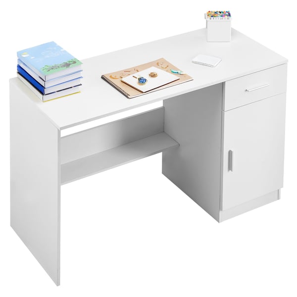 Børneskrivebord, 105x44x75,1 cm, Hvid, MDF Opbevaring