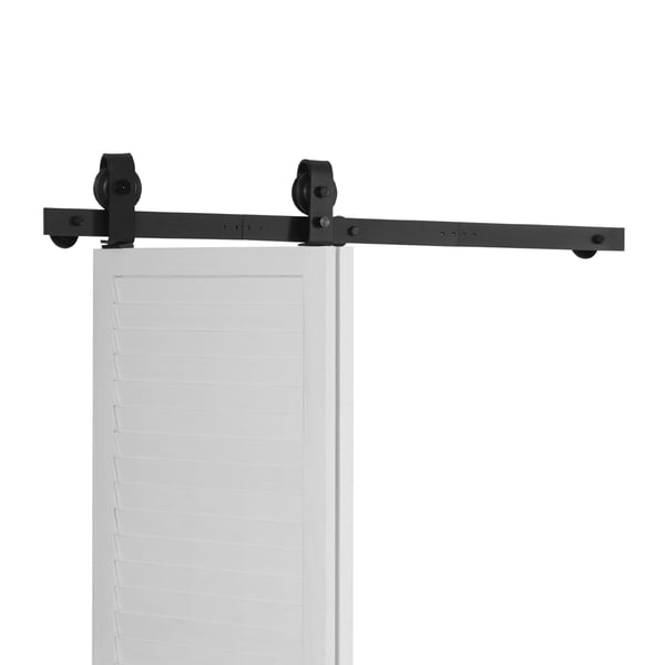 Skjutdörrsbeslag för dubbelfällbar ladugårdsdörr, 101,6x4x0,6 cm, svart, extra robust