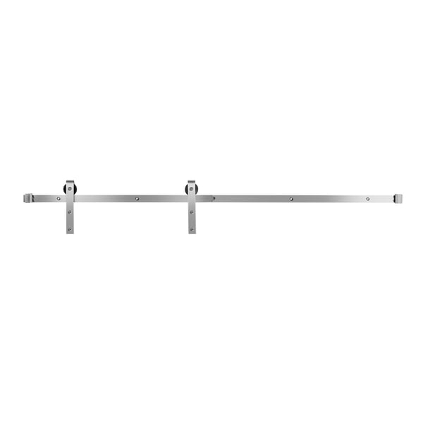 Skjutdörrsbeslag för ladugårdsdörr, 183x4x0,6 cm, Silver, Kolstål