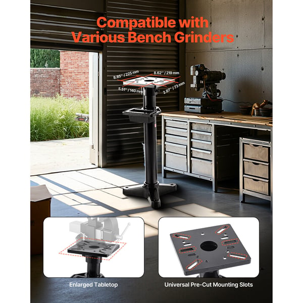 Penkkihiomakoneen jalusta, 37x37x84 cm, musta, raskas teräs