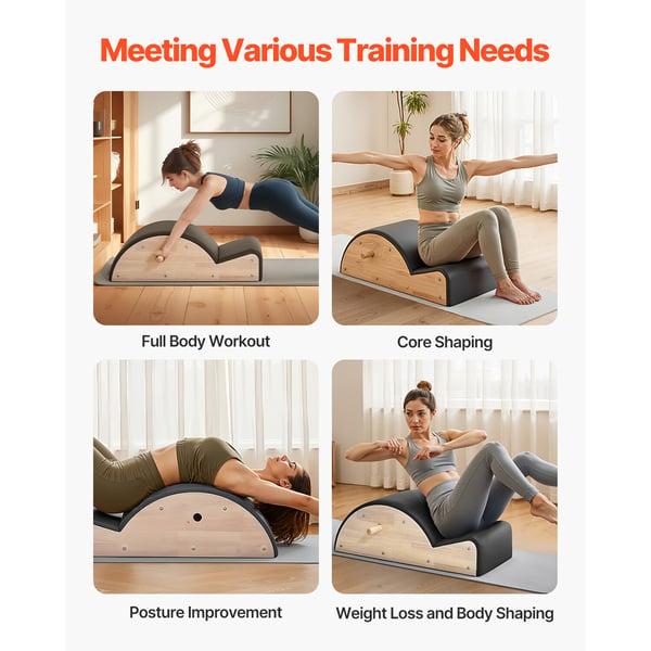 Pilates selkärangan korjaaja 93x42x33 cm kumipuuta kuntoiluväline