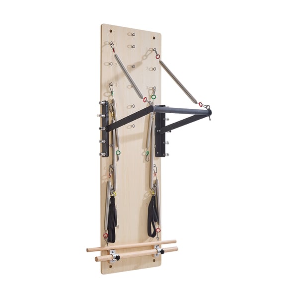 Pilates Reformer-maskin, 183x56x62 cm, lönnträ, väggmonterad träningsutrustning