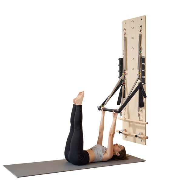 Pilates Reformer-maskin, 183x56x62 cm, lönnträ, väggmonterad träningsutrustning