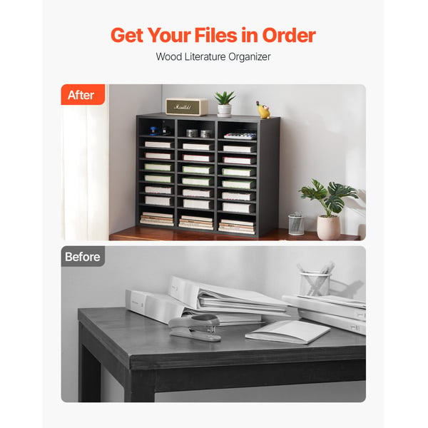 Litteraturorganisator, 24 fack 73,7x30,5x62 cm grå, förvaring