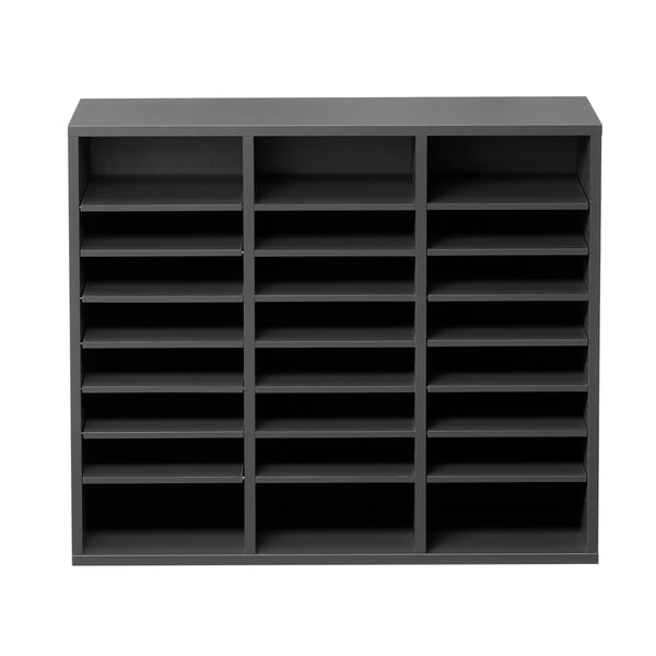 Litteraturorganisator, 24 fack 73,7x30,5x62 cm grå, förvaring