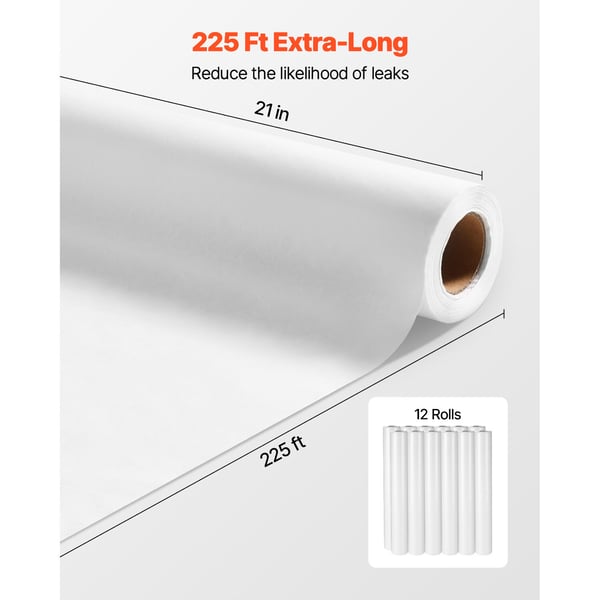 Medicinskt undersökningsbords­papper, 21x6865 cm, Vit, Engångsskydds­rullar
