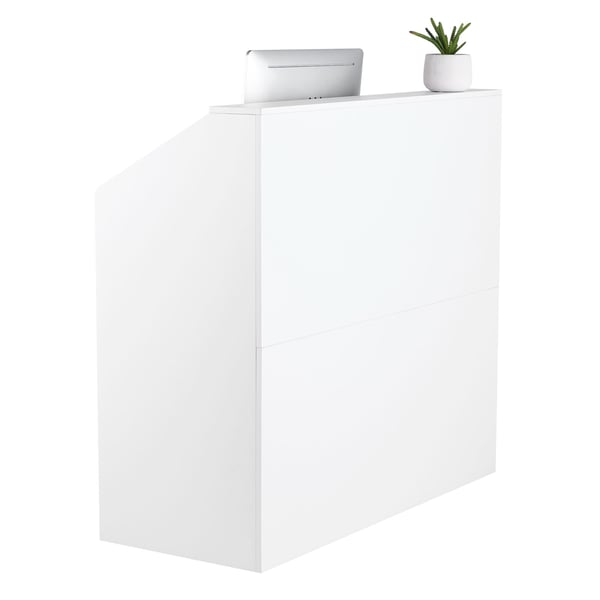 Vastaanottotiski, 118x50x111.5 cm, valkoinen, MDF