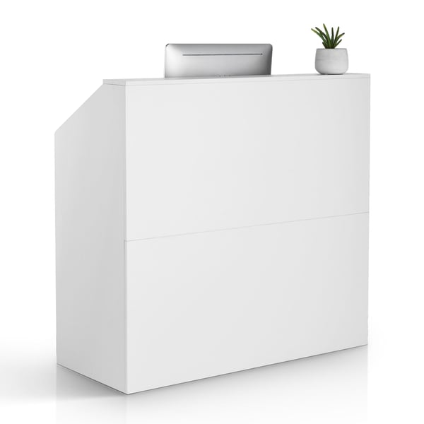 Vastaanottotiski, 118x50x111.5 cm, valkoinen, MDF