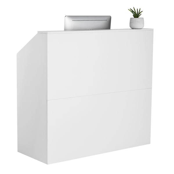 Vastaanottotiski, 118x50x111.5 cm, valkoinen, MDF