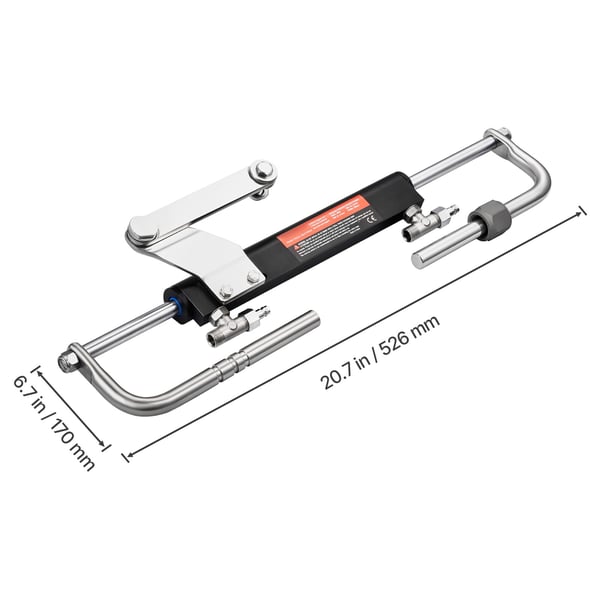 Hydraulinen perämoottorin ohjaussarja, 526x170x70 mm, Merikäyttöön, Alumiini