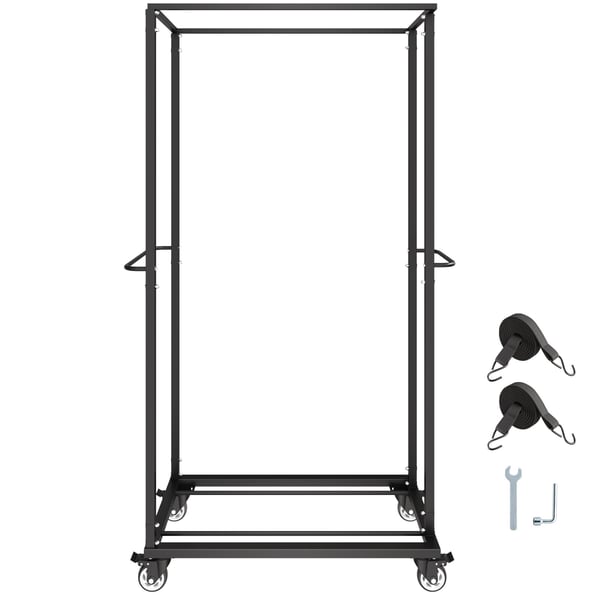 Fällbar stolsställning, 201x115x50 cm, Svart, Förvaring i metall