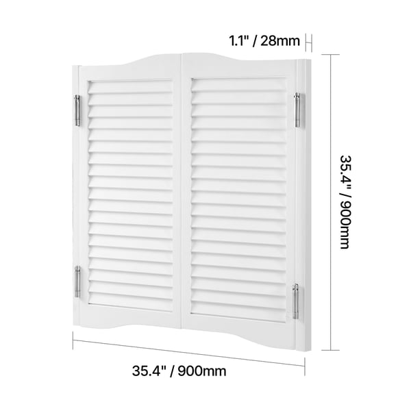 Svingdøre, Buet Top Dobbelt 91,4x91,4 cm, Hvid, Fyrretræ