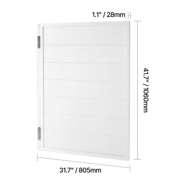 Svingende saloondør, 81,3x106,7 cm, hvid, fyrretræ