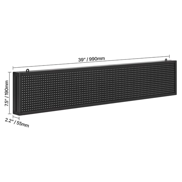LED-kyltti, ohjelmoitava täysvärinen rullatekstin näyttötaulu, 99x19x5,5 cm