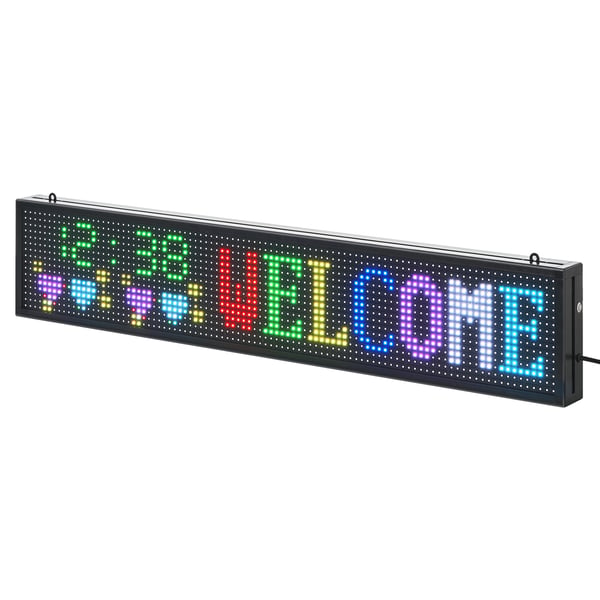 LED-kyltti, ohjelmoitava täysvärinen rullatekstin näyttötaulu, 99x19x5,5 cm