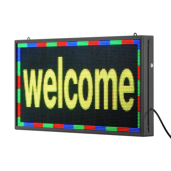 LED-skilt, Programmerbar fuldfarvet rullende display, 67x35x5,5 cm