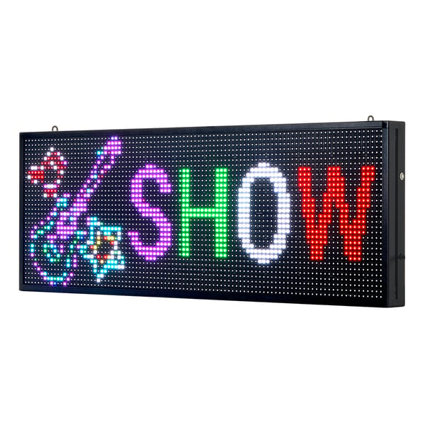 LED-skilt, Programmerbar fuldfarvet rullende display, 99x35x5,5 cm